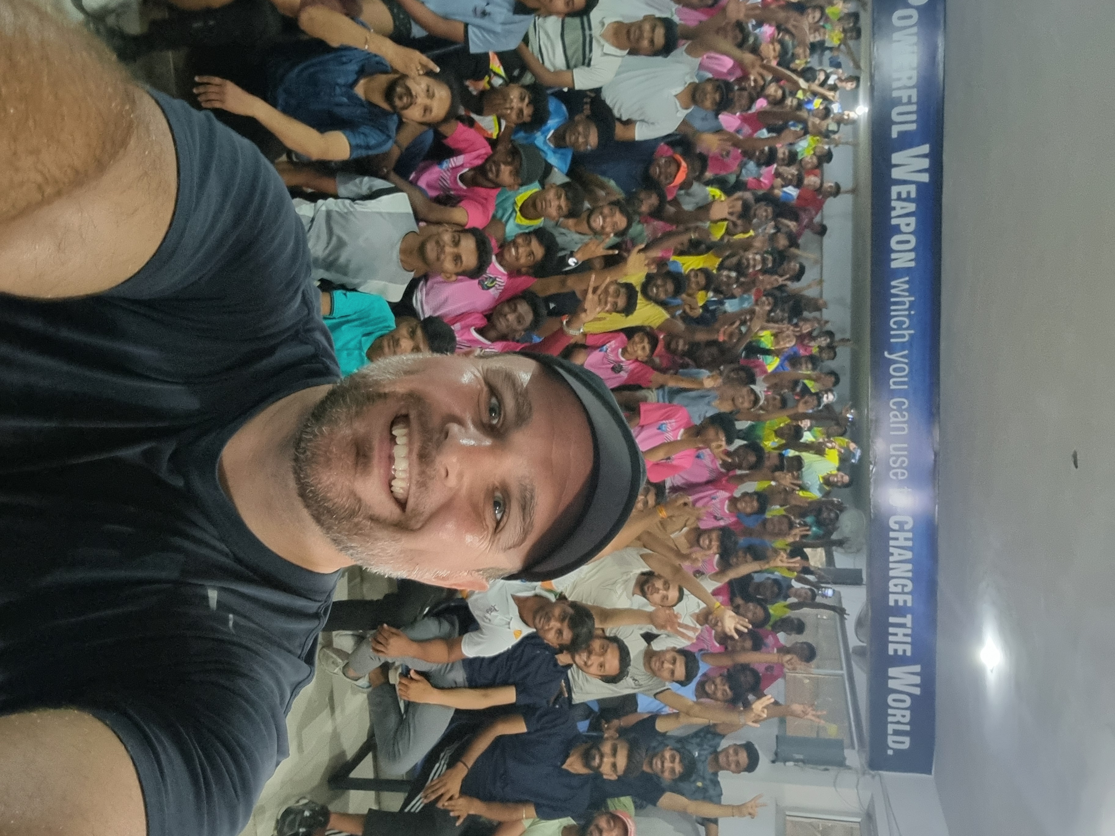 Tyler with a large lacrosse group